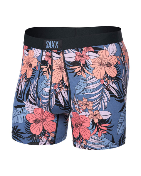 SAXX Ultra Super Soft Comfort Blend Boxer Brief - Hibiscus Jungle Blue