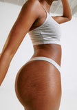 Blush The Cotton Low Rise Thong Heather Grey