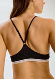Blush The Micro Lace Trim Bralette - Pin Dot
