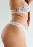 Blush The Micro Lace Trim Thong Botanic