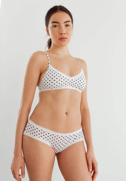 Blush The Micro Lace Trim Hipster Dots