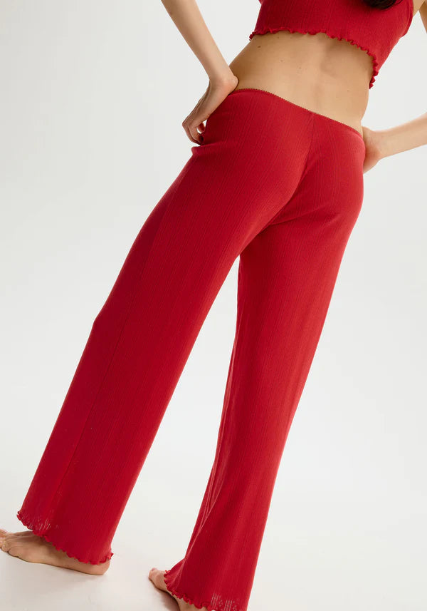 Blush Dream Cotton Pointelle - Red Pant