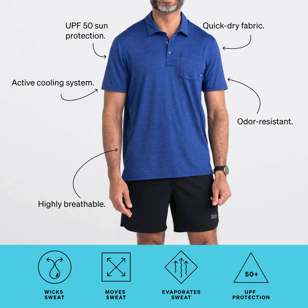 SAXX DropTemp™ All Day Cooling Short Sleeve Polo