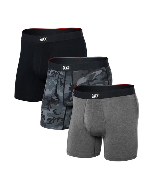 SAXX Vibe Xtra Soft Comfort (3 Pack) – Wood Camo/Grey Heather/Black