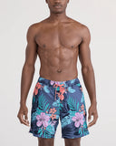 Classic Swim Trucks 7” with Liner – Hibiscus Jungle Indigo