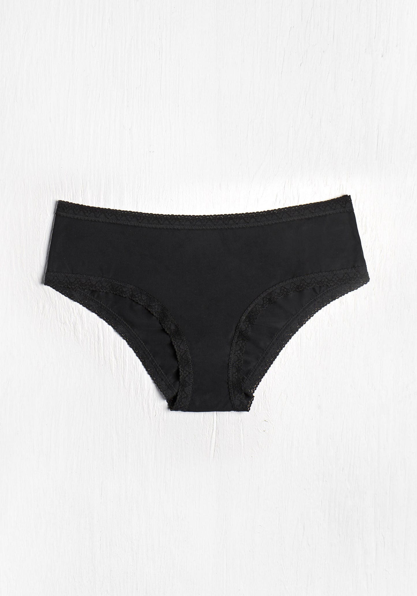 Blush Black Lace Trim Hipster