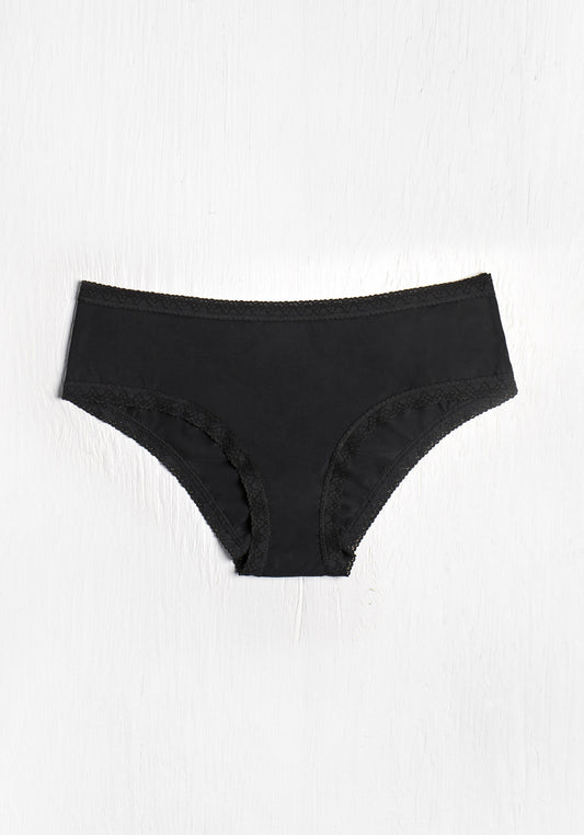 Blush Black Lace Trim Hipster