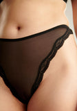 Blush Lotus High Leg Thong Black