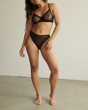 Blush Lotus High Leg Bikini Black