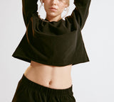 Blush The Cozy Crop Sweatshirt Black