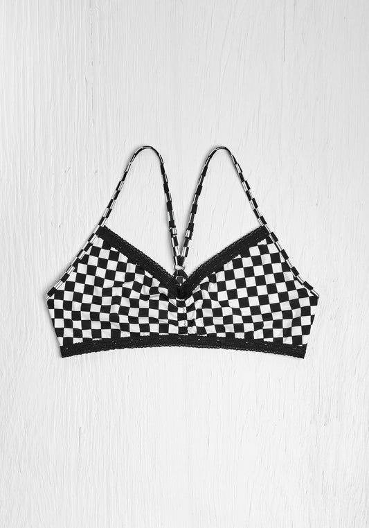 Blush Checker Racerback Bralette