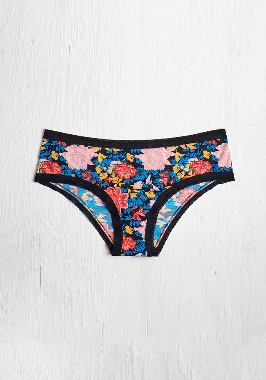 Blush Wild Flower Lace Trim Hipster