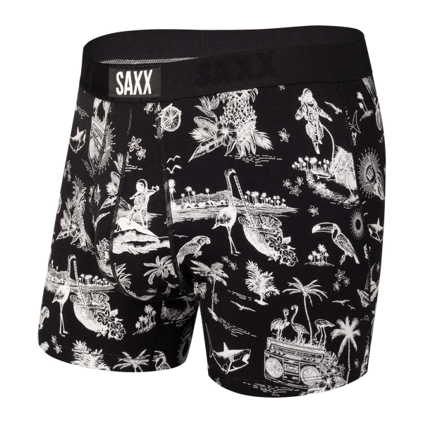 SAXX Ultra Boxer Brief - Black Astro Surf and Turf