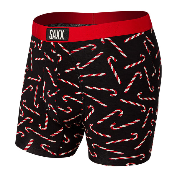 SAXX Vibe Black Candy Canes Boxer Brief